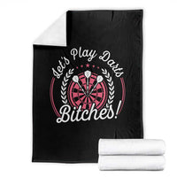 Lets Play Darts Bitches Throw Blanket Funny Female Dartist Gift - Wonder Print Shop