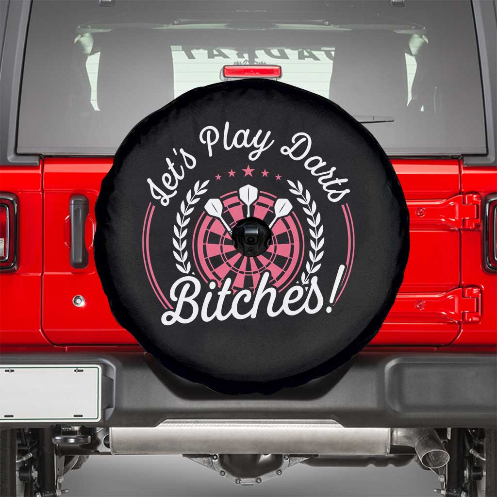 Lets Play Darts Bitches Spare Tire Cover Funny Female Dartist Gift - Wonder Print Shop