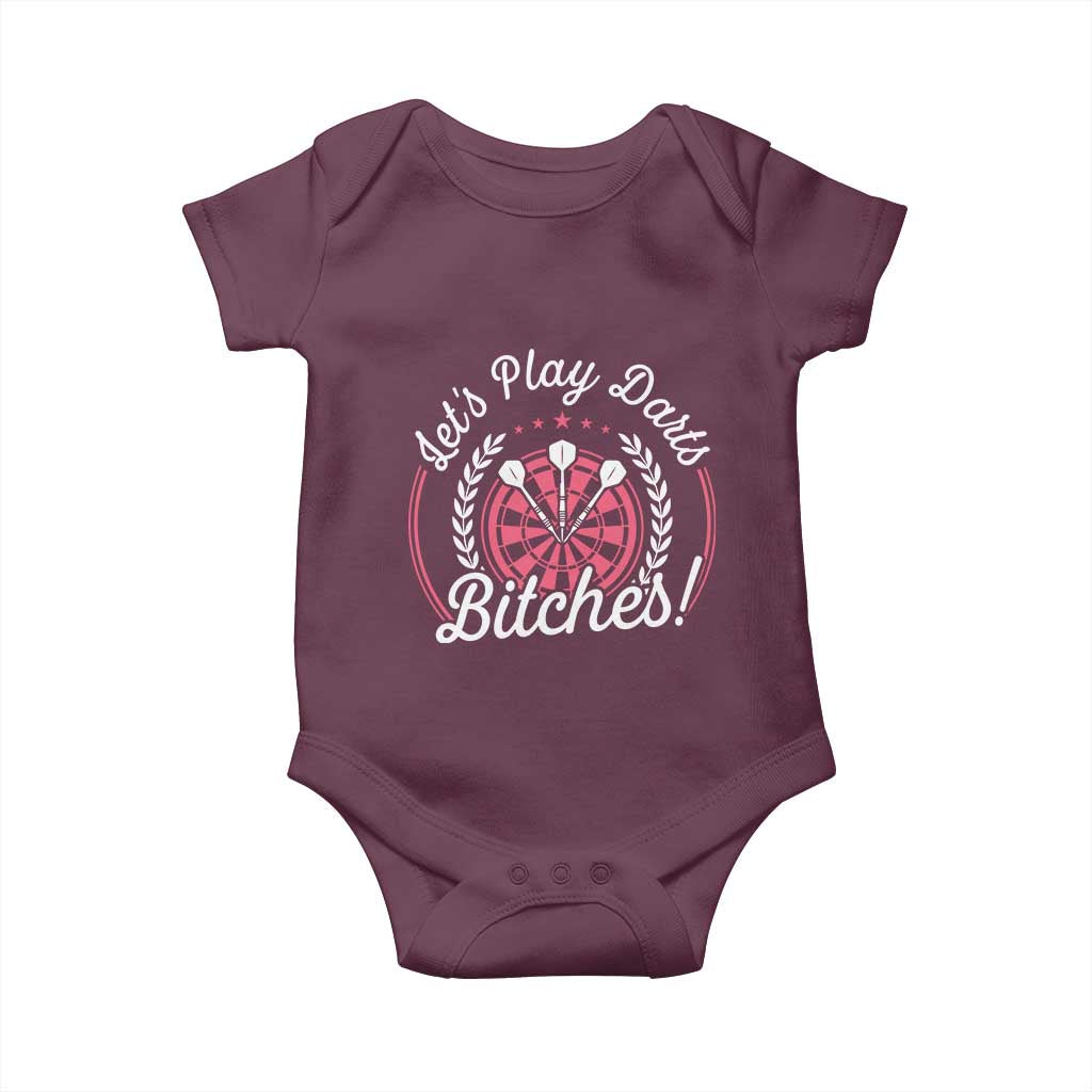 Lets Play Darts Bitches Baby Onesie Funny Female Dartist Gift - Wonder Print Shop