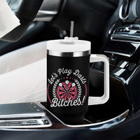 Lets Play Darts Bitches Tumbler With Handle Funny Female Dartist Gift - Wonder Print Shop