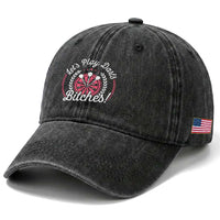 Lets Play Darts Bitches Washed Cotton Baseball Cap Funny Female Dartist Gift