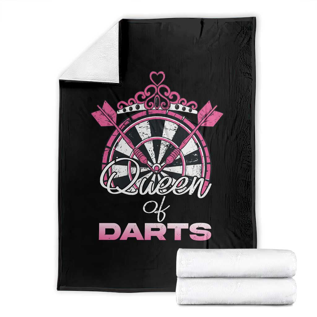 Queen Of Darts Throw Blanket Funny Dart Gift For Women - Wonder Print Shop