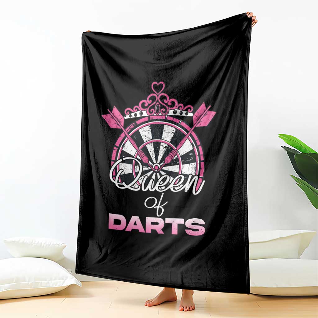 Queen Of Darts Throw Blanket Funny Dart Gift For Women - Wonder Print Shop