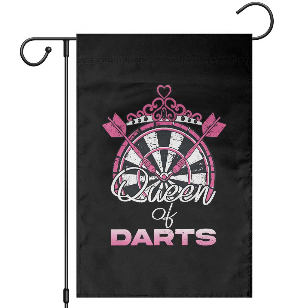 Queen Of Darts Garden Flag Funny Dart Gift For Women - Wonder Print Shop