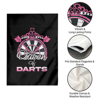 Queen Of Darts Garden Flag Funny Dart Gift For Women - Wonder Print Shop