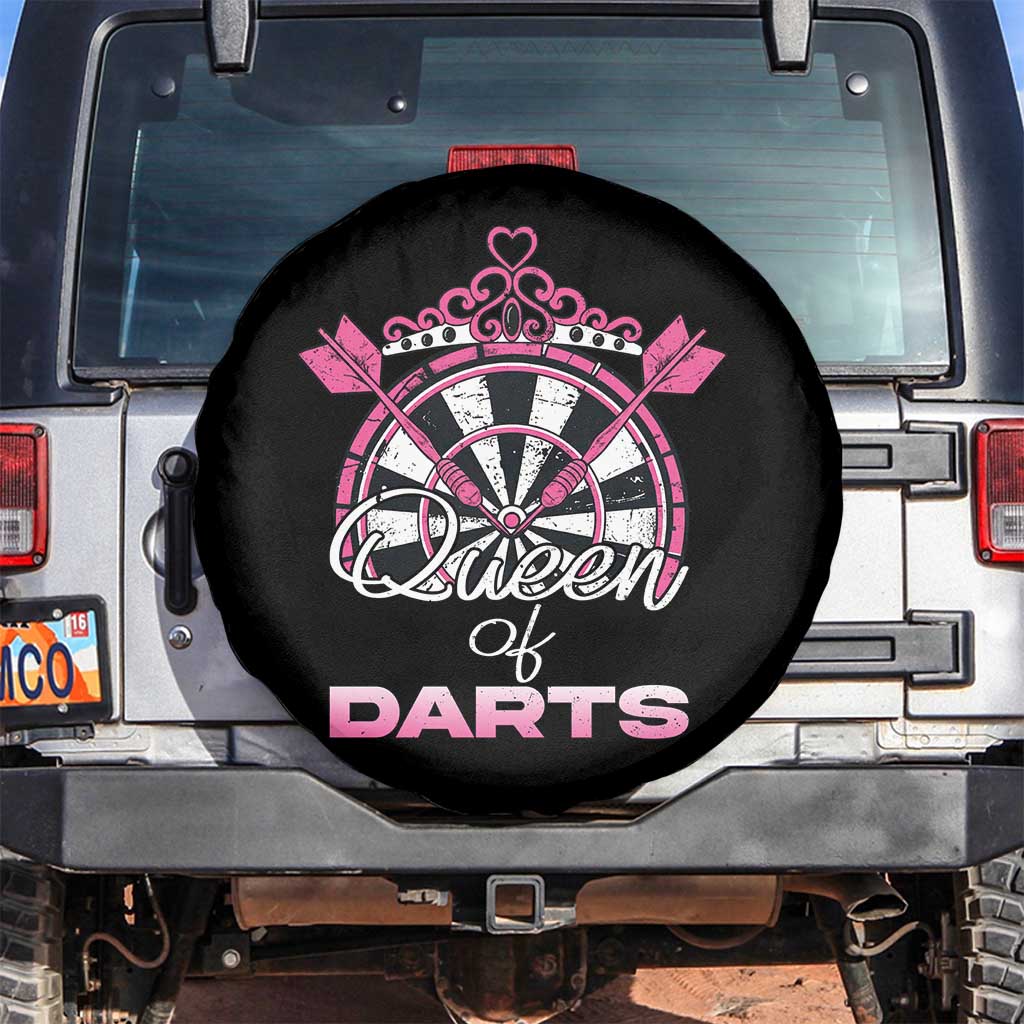 Queen Of Darts Spare Tire Cover Funny Dart Gift For Women - Wonder Print Shop