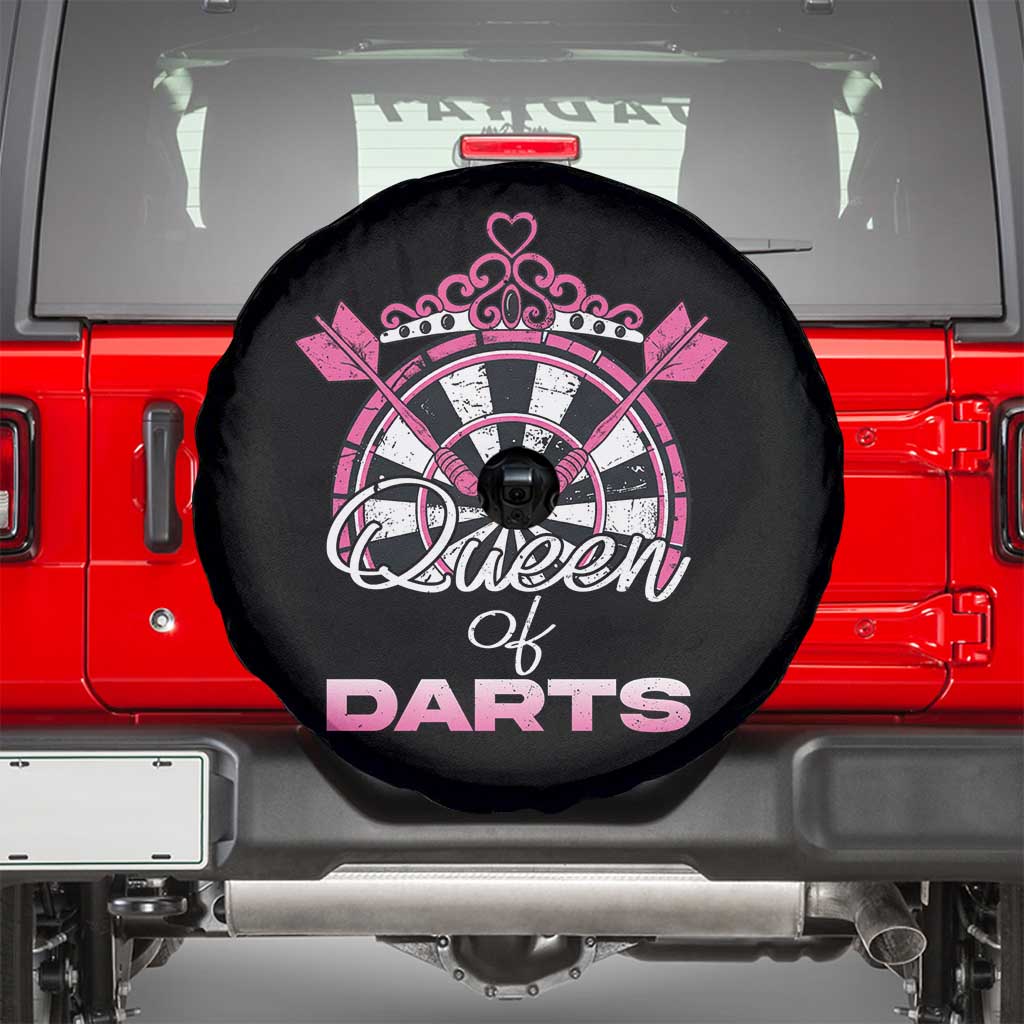 Queen Of Darts Spare Tire Cover Funny Dart Gift For Women - Wonder Print Shop