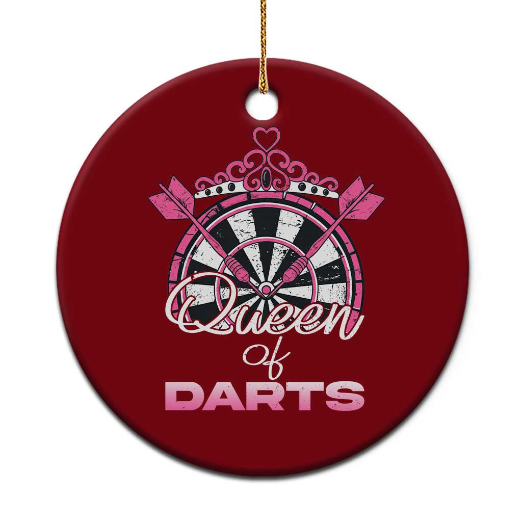 Queen Of Darts Ceramic Ornament Funny Dart Gift For Women - Wonder Print Shop