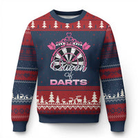 Queen Of Darts Ugly Christmas Sweater Funny Dart Gift For Women - Wonder Print Shop
