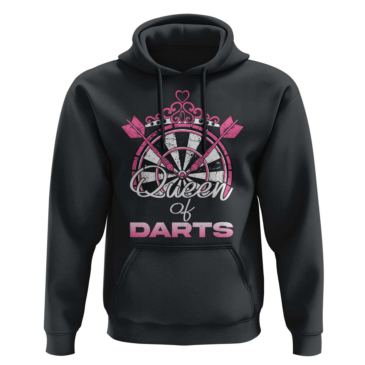 Queen Of Darts Hoodie Funny Dart Gift For Women - Wonder Print Shop
