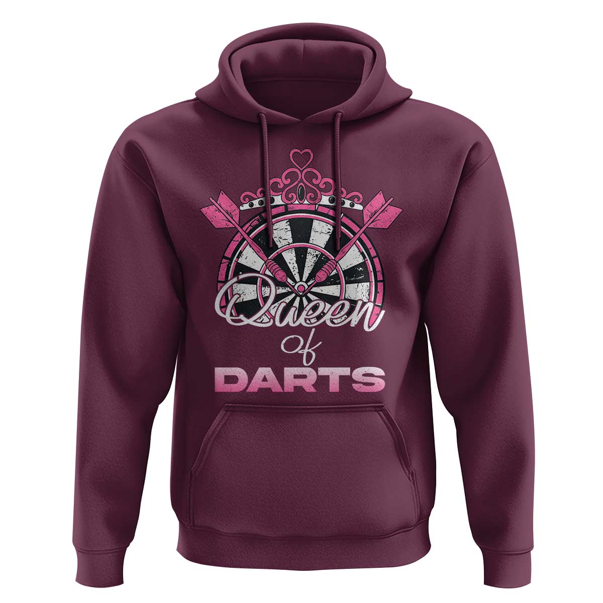 Queen Of Darts Hoodie Funny Dart Gift For Women - Wonder Print Shop