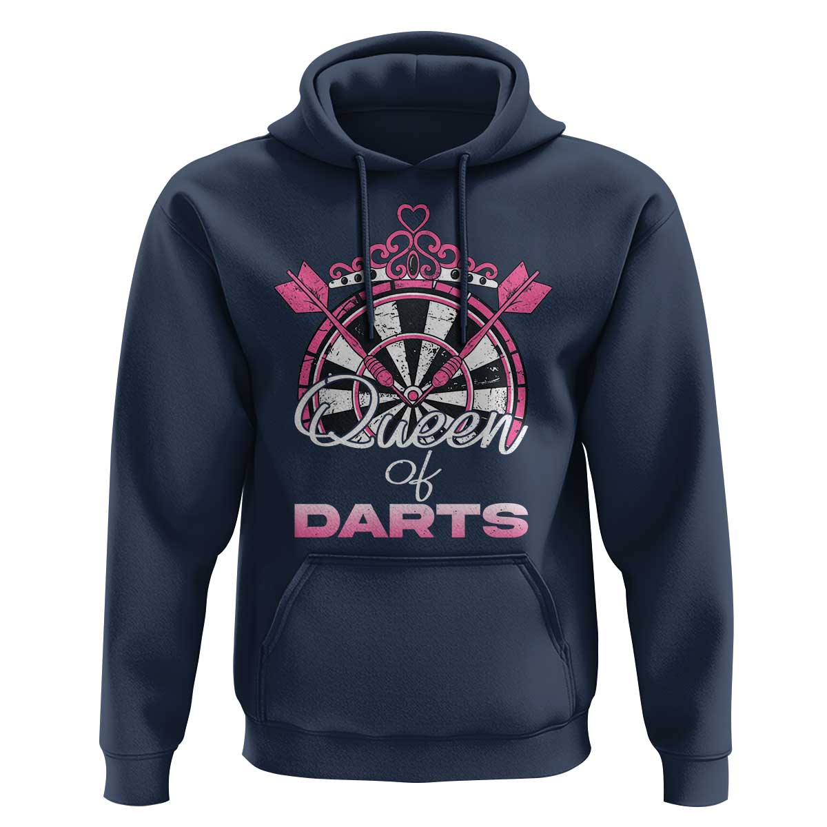 Queen Of Darts Hoodie Funny Dart Gift For Women - Wonder Print Shop
