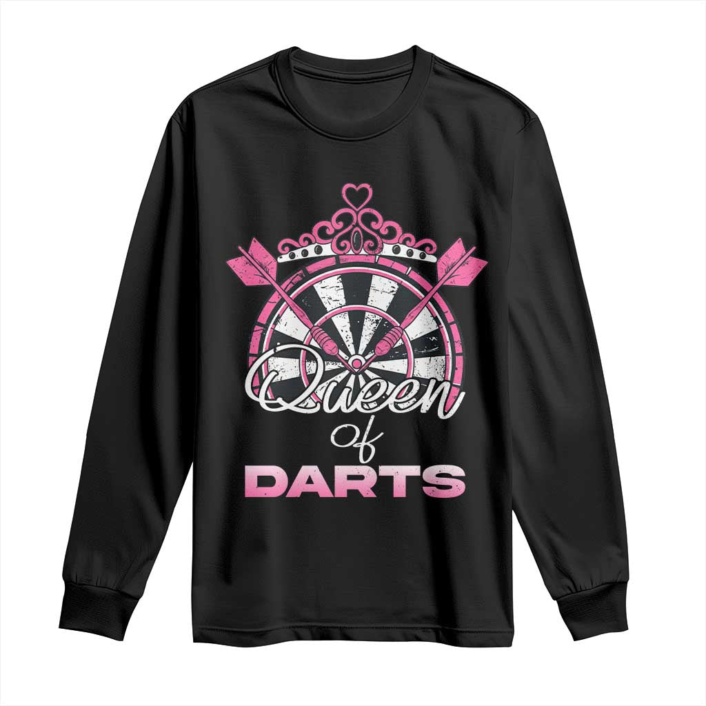 Queen Of Darts Long Sleeve Shirt Funny Dart Gift For Women - Wonder Print Shop