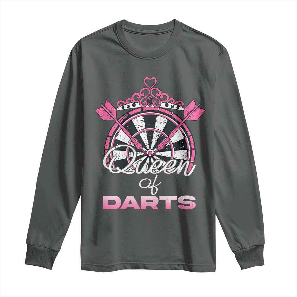 Queen Of Darts Long Sleeve Shirt Funny Dart Gift For Women - Wonder Print Shop
