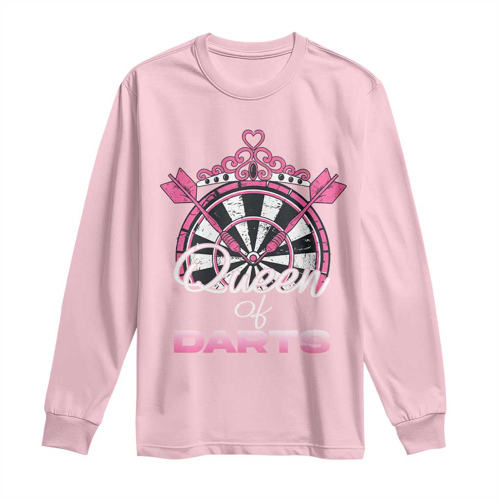 Queen Of Darts Long Sleeve Shirt Funny Dart Gift For Women - Wonder Print Shop