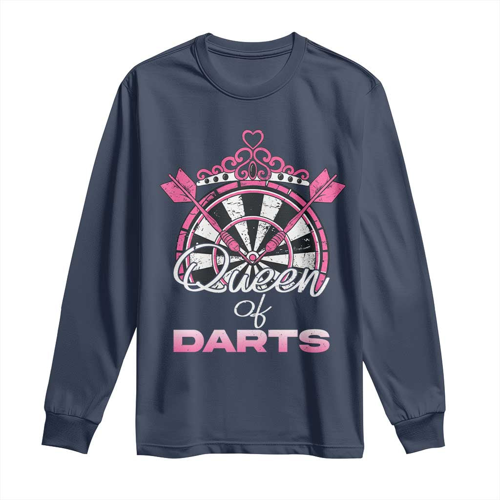 Queen Of Darts Long Sleeve Shirt Funny Dart Gift For Women - Wonder Print Shop
