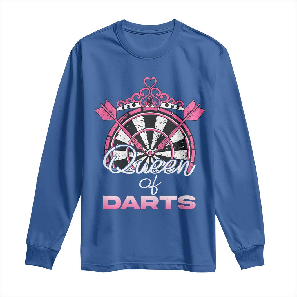 Queen Of Darts Long Sleeve Shirt Funny Dart Gift For Women - Wonder Print Shop