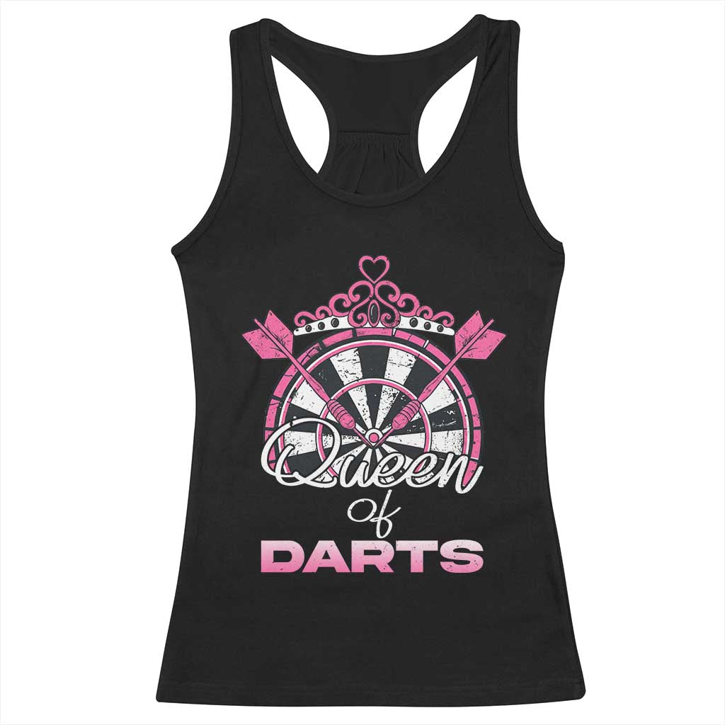 Queen Of Darts Racerback Tank Top Funny Dart Gift For Women - Wonder Print Shop