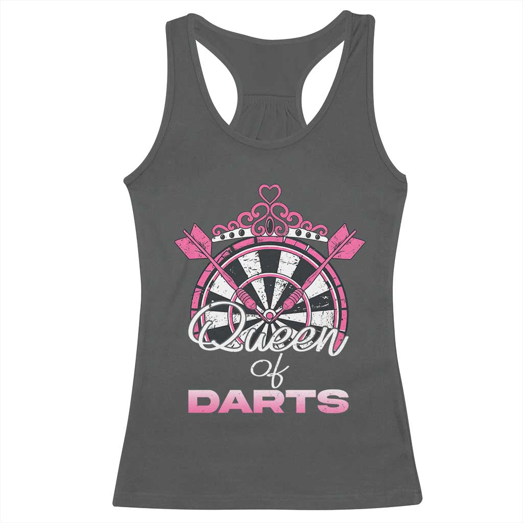Queen Of Darts Racerback Tank Top Funny Dart Gift For Women - Wonder Print Shop