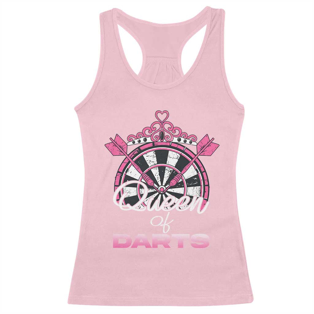 Queen Of Darts Racerback Tank Top Funny Dart Gift For Women - Wonder Print Shop