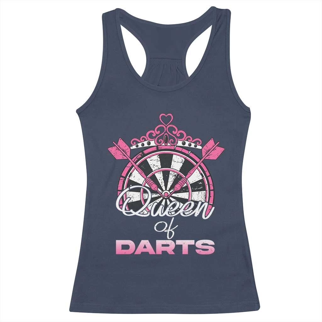 Queen Of Darts Racerback Tank Top Funny Dart Gift For Women - Wonder Print Shop