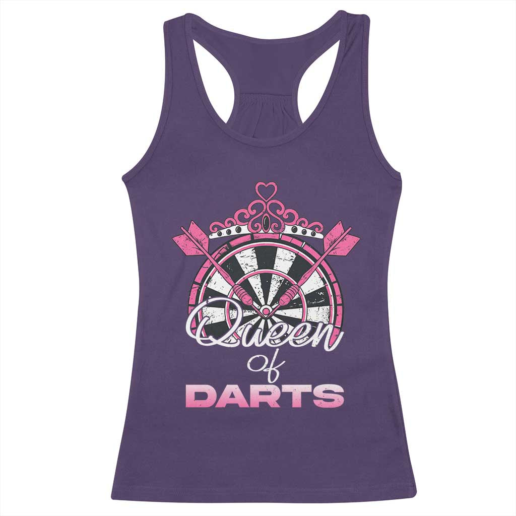 Queen Of Darts Racerback Tank Top Funny Dart Gift For Women - Wonder Print Shop