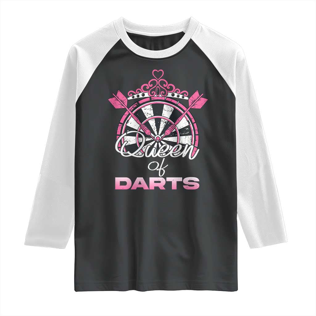 Queen Of Darts Raglan Shirt Funny Dart Gift For Women - Wonder Print Shop