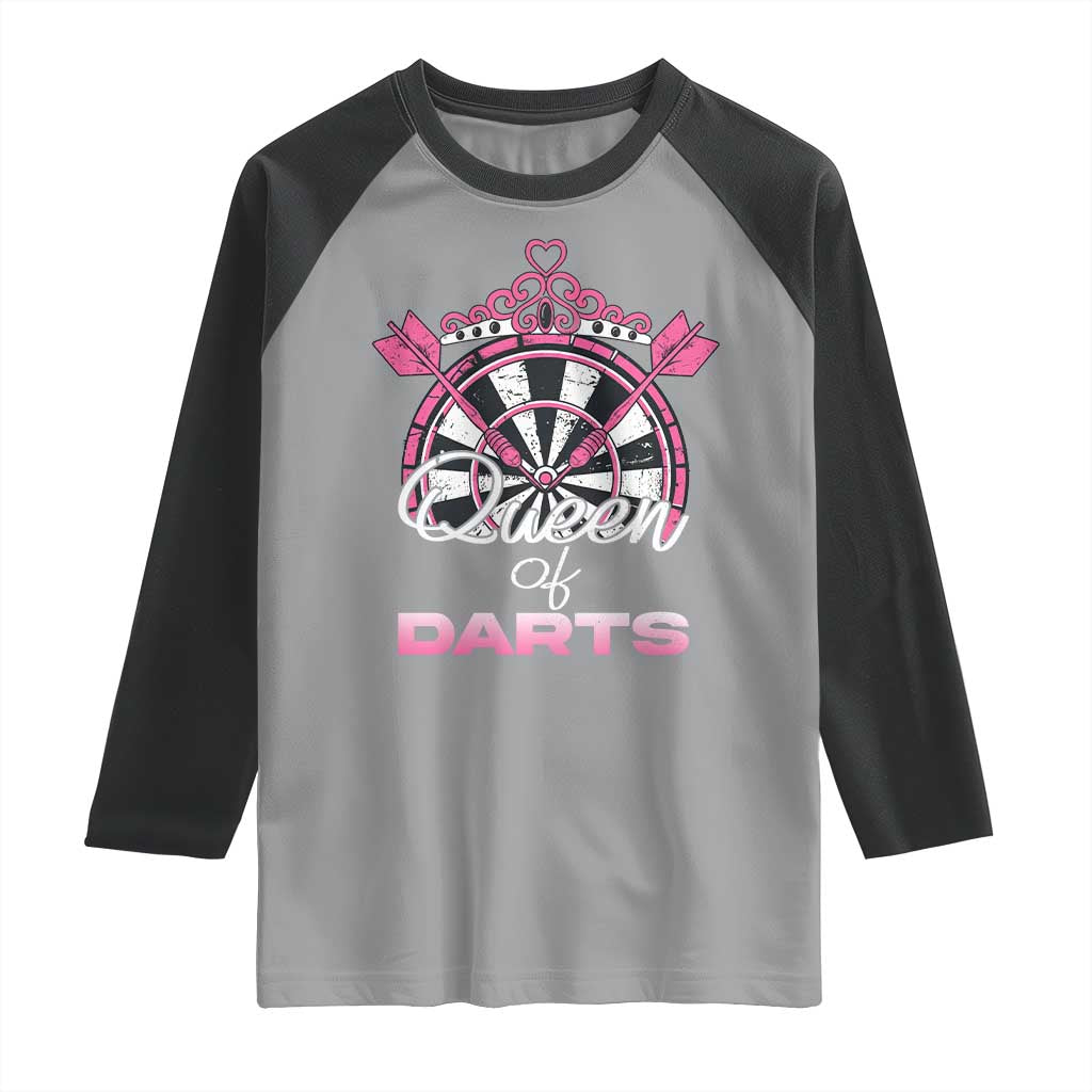 Queen Of Darts Raglan Shirt Funny Dart Gift For Women - Wonder Print Shop