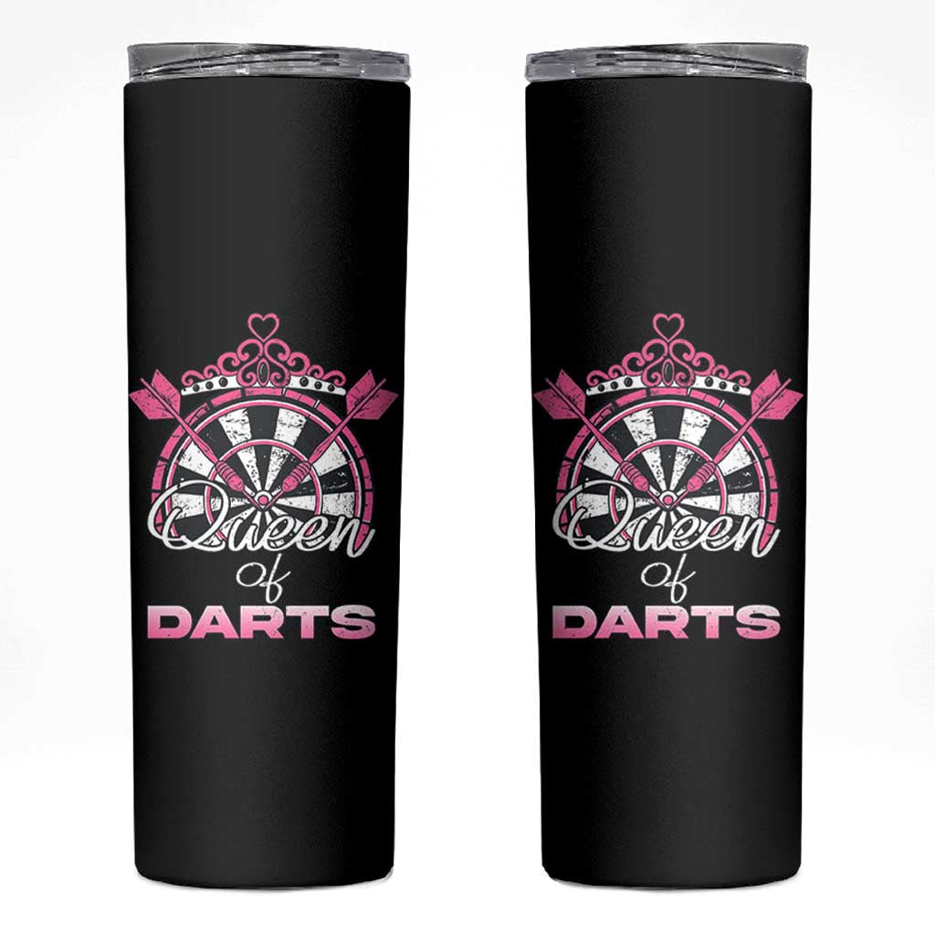 Queen Of Darts Skinny Tumbler Funny Dart Gift For Women - Wonder Print Shop