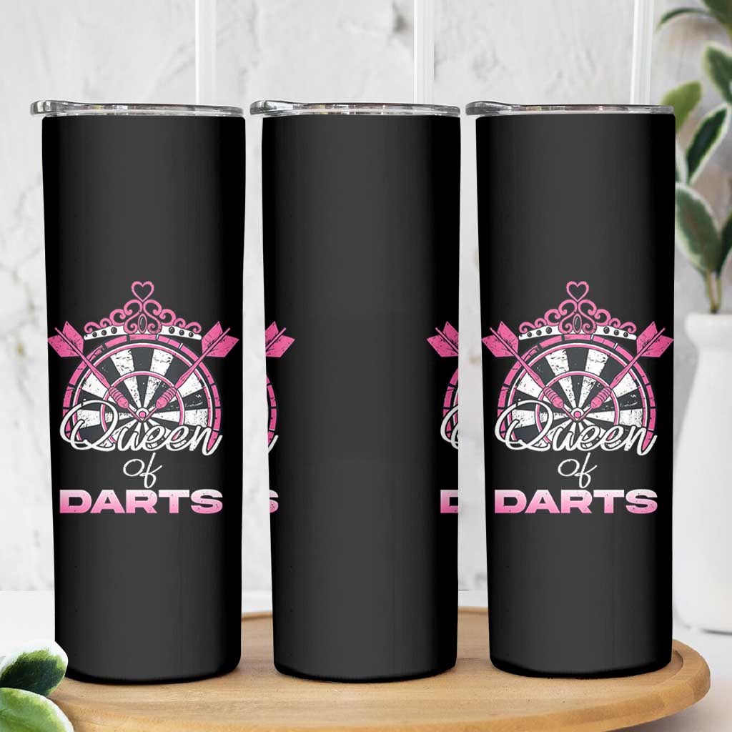 Queen Of Darts Skinny Tumbler Funny Dart Gift For Women - Wonder Print Shop