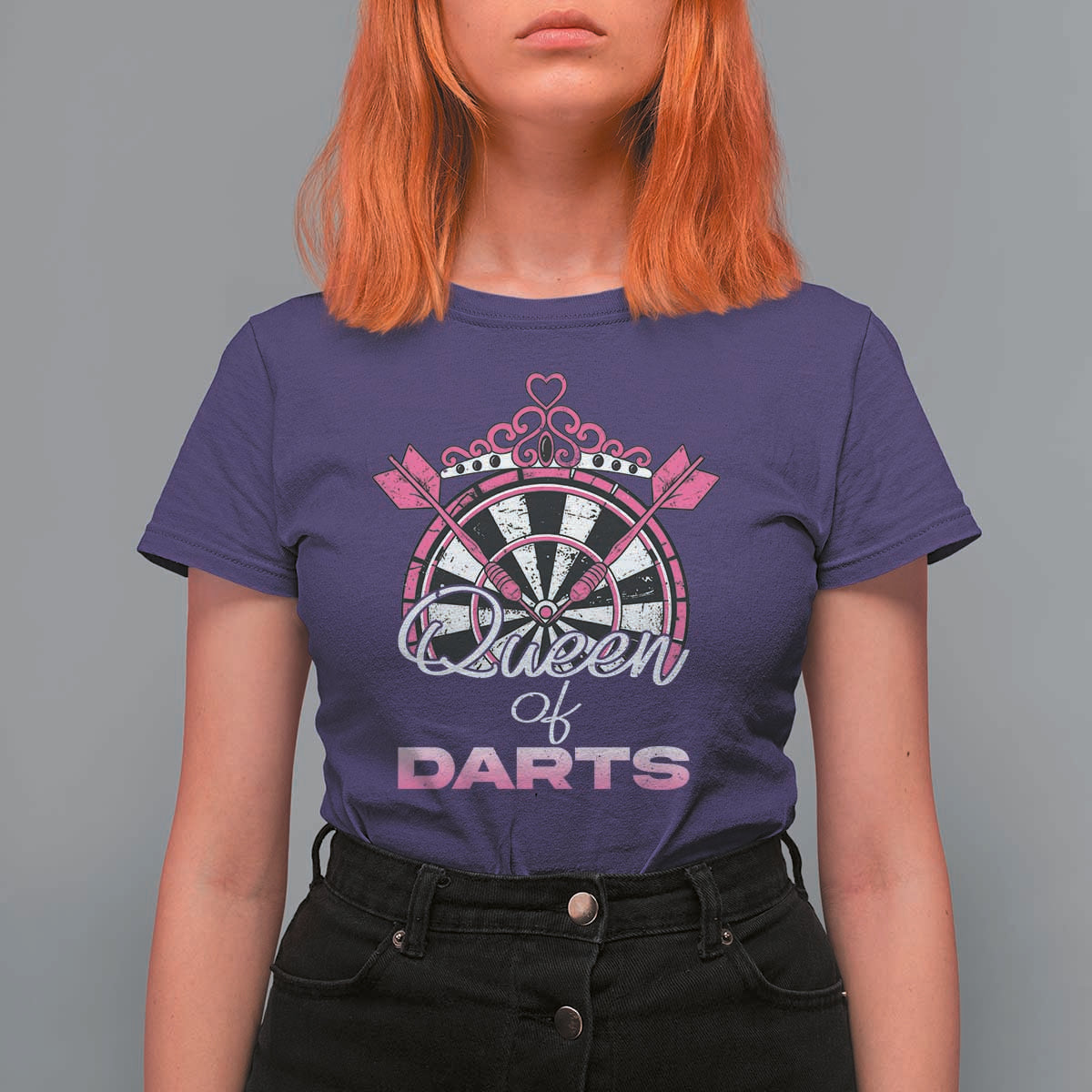 Queen Of Darts T Shirt For Women Funny Dart Gift For Women - Wonder Print Shop