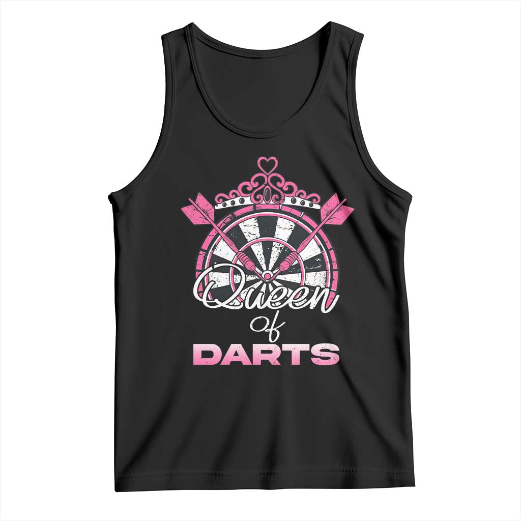 Queen Of Darts Tank Top Funny Dart Gift For Women - Wonder Print Shop
