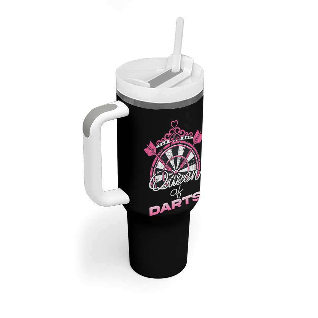 Queen Of Darts Tumbler With Handle Funny Dart Gift For Women - Wonder Print Shop