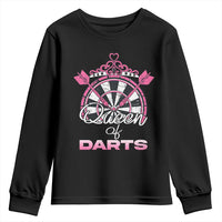 Queen Of Darts Youth Sweatshirt Funny Dart Gift For Women - Wonder Print Shop