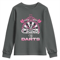 Queen Of Darts Youth Sweatshirt Funny Dart Gift For Women - Wonder Print Shop
