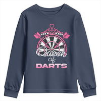 Queen Of Darts Youth Sweatshirt Funny Dart Gift For Women - Wonder Print Shop