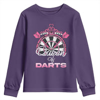Queen Of Darts Youth Sweatshirt Funny Dart Gift For Women - Wonder Print Shop