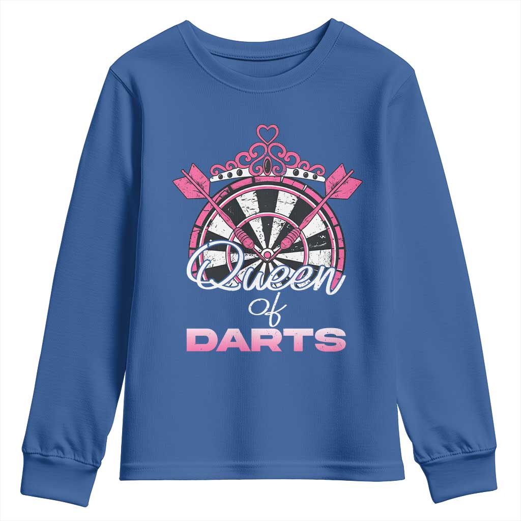Queen Of Darts Youth Sweatshirt Funny Dart Gift For Women - Wonder Print Shop