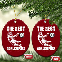 The Best Cat Goalkeeper Ceramic Ornament Soccer Player Gift