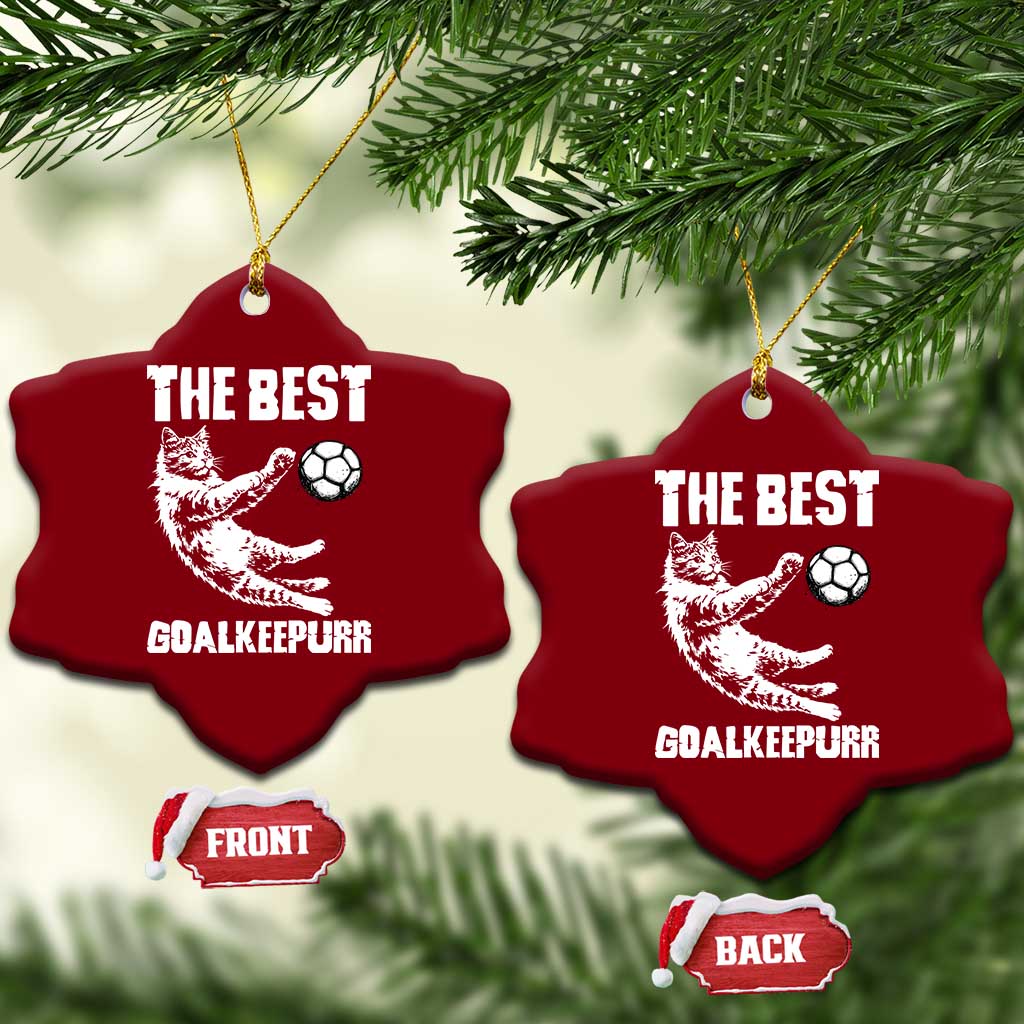The Best Cat Goalkeeper Ceramic Ornament Soccer Player Gift