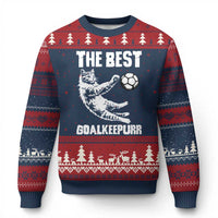 The Best Cat Goalkeeper Ugly Christmas Sweater Soccer Player Gift