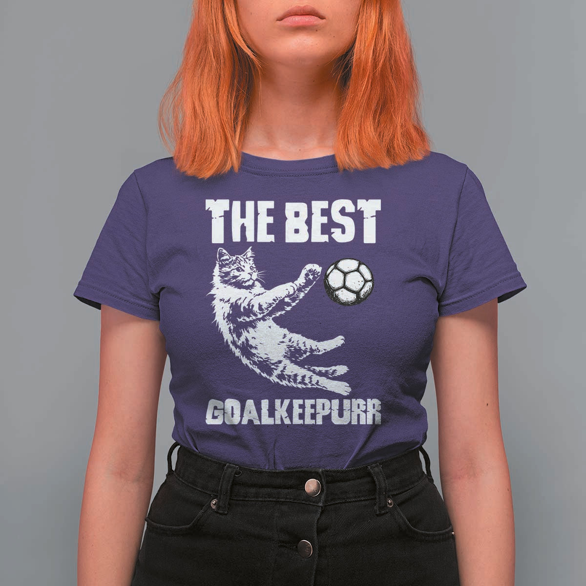 The Best Cat Goalkeeper T Shirt For Women Soccer Player Gift