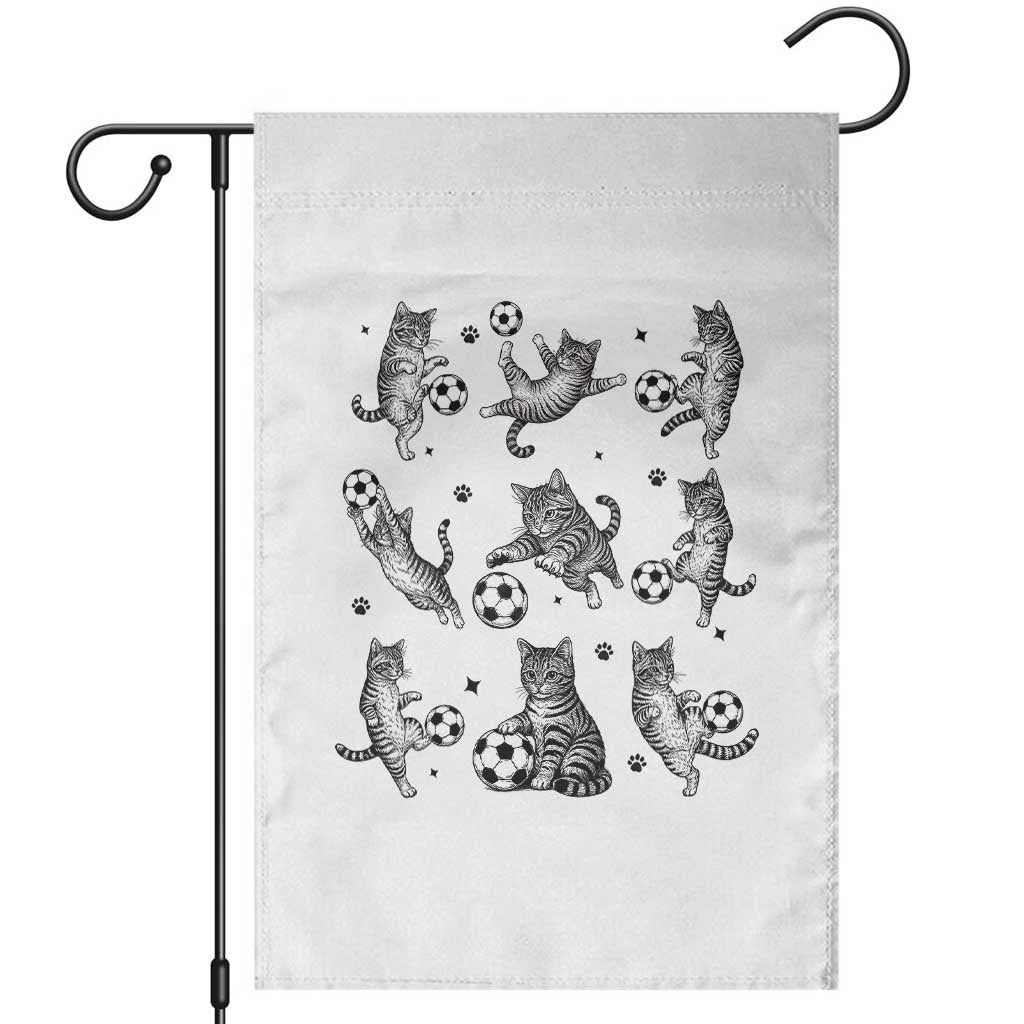 Funny Cat Soccer Player Garden Flag Gift For Soccer Lovers