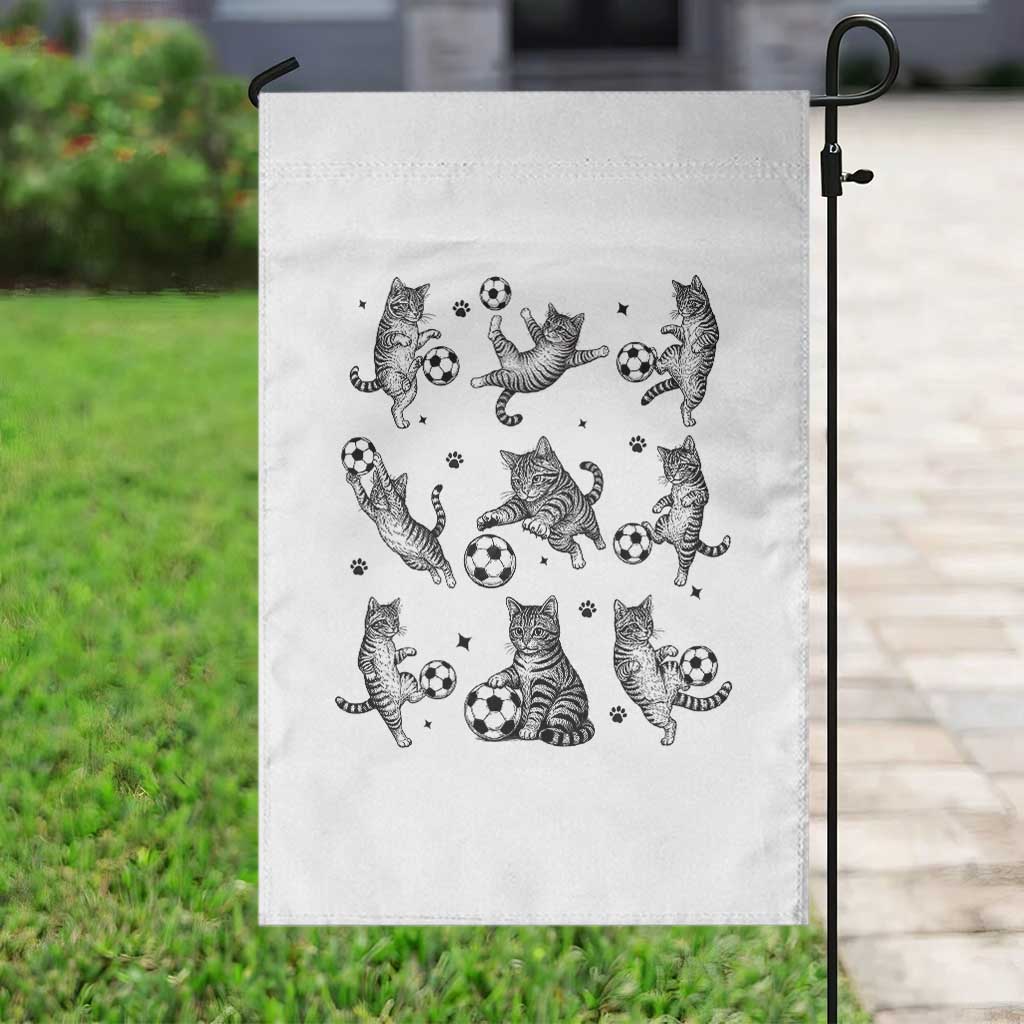 Funny Cat Soccer Player Garden Flag Gift For Soccer Lovers