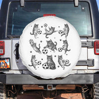 Funny Cat Soccer Player Spare Tire Cover Gift For Soccer Lovers