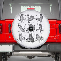 Funny Cat Soccer Player Spare Tire Cover Gift For Soccer Lovers