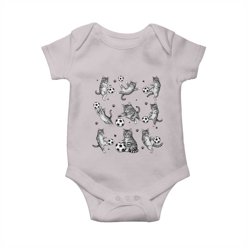 Funny Cat Soccer Player Baby Onesie Gift For Soccer Lovers