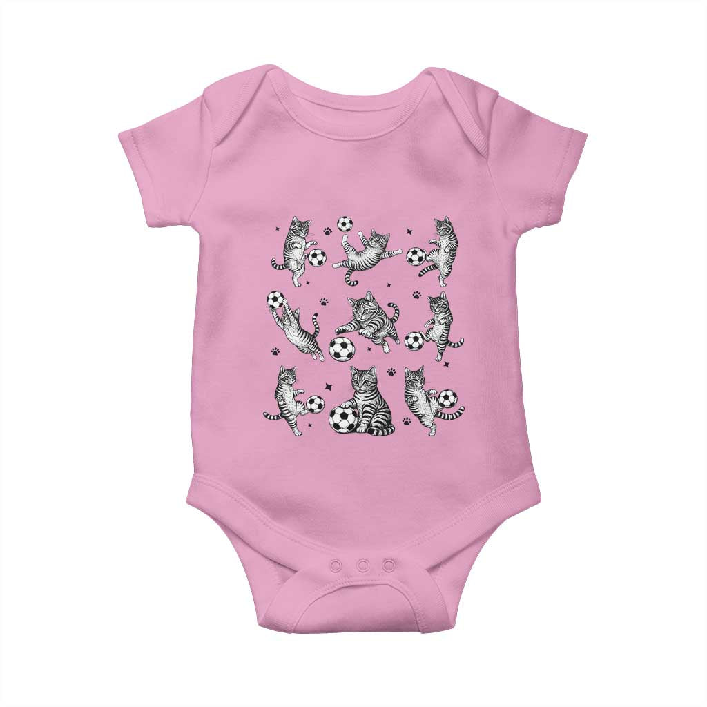 Funny Cat Soccer Player Baby Onesie Gift For Soccer Lovers