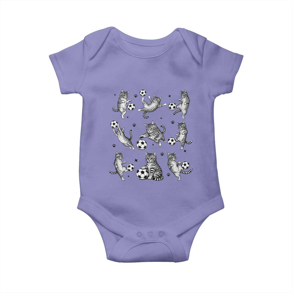 Funny Cat Soccer Player Baby Onesie Gift For Soccer Lovers