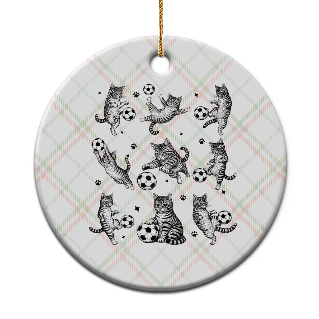 Funny Cat Soccer Player Ceramic Ornament Gift For Soccer Lovers